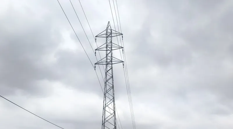 Electricity pylon and lines in Ghana